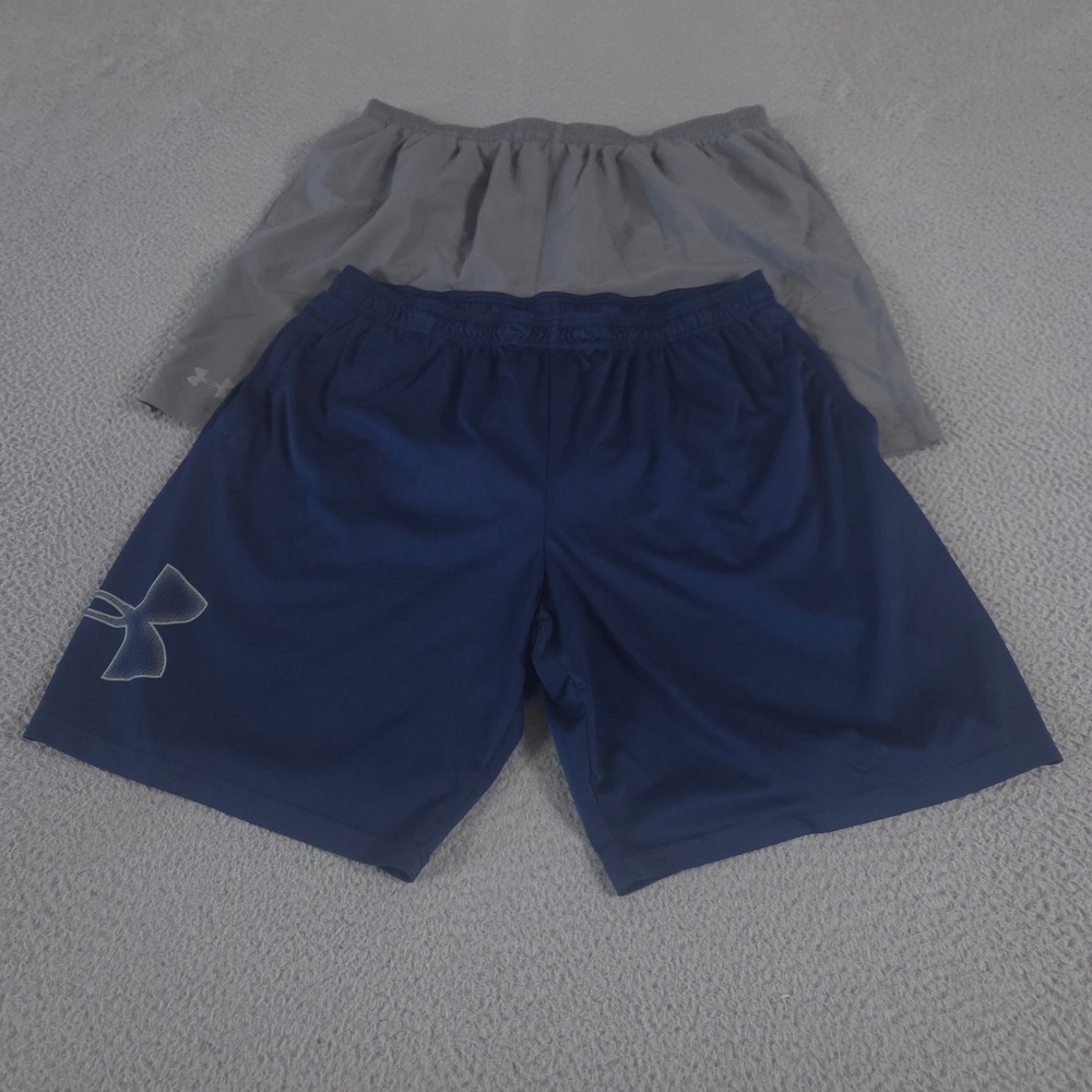 LOT OF 2 Under Armour Shorts Mens XXL Multi‎ Icon Volley Tech Graphic Polyester